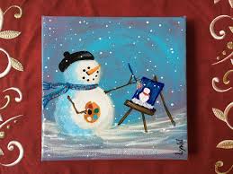 Painted On A 4x4 From Angela Anderson S Tutorial Merry Christmas Christmas Paintings On Canvas Christmas Art Christmas Paintings