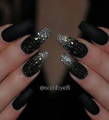 Simple Black Acrylic Nail Designs 70 Simple Black Coffin Nail Designs For Winter Holidays In 2020 Coffin Nails Designs Black Acrylic Nails Black Coffin Nails
