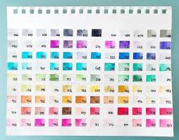 tombow dual brush pen color chart with all 108 colors