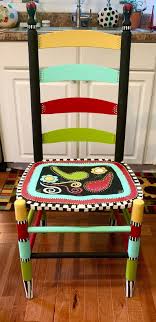 Hand Painted Wood Personalized Whimsical Furniture Chairs Etsy Whimsical Furniture Painted Wood Chairs Whimsical Painted Furniture