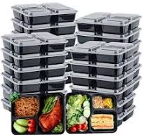 40 Pack 1050ml Food Prep Containers with Lids, 3 Compartment Plastic  Container Food Storage
