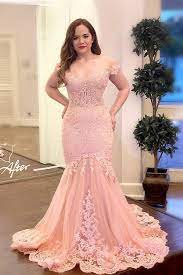 Off The Shoulder Pink Appliques Mermaid Long Plus Size Prom Dress Okk95 Plus Size Prom Dresses Plus Wedding Dresses Mermaid Prom Dresses