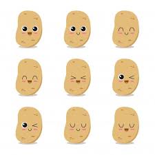 Cute Funny And Happy Potato Set Character Happy Potato Cartoon Potato Potato Tattoo