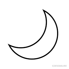 Black And White Moon Symbol Clip Art Free Png Image Illustoon