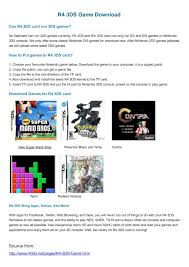 In addition, other games that you should try right away are mario kart ds, super mario 64 ds, the world ends with you, or the legend of . Calameo Nintendo Free Games Download For R4 3ds Card