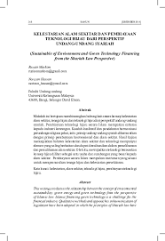 Permasalahan alam sekitar seperti pengurusan sumber tanah sering mendapat. Pdf Kelestarian Alam Sekitar Dan Pembiayaan Teknologi Hijau Dari Perspektif Undang Undang Syariah Norizan Hassan Academia Edu