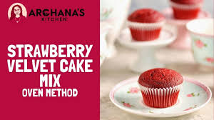 Bake 31 to 33 minutes or until a toothpick inserted in the center comes out clean. Archana S Kitchen Strawberry Velvet Cake Mix Recipe Oven Otg Method Youtube