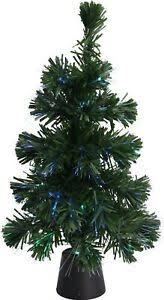 Fiber optic christmas decorations indoor windowsill. Fiber Optic Led Colour Changing Green Christmas Tree 45cm Table Top Battery Oper Ebay