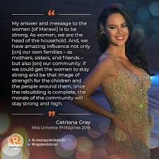 Winning Answer By Catriona Gray Beauty Queen Quotes Miss Universe Philippines Miss Philippines