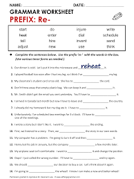 English Grammar Prefix Re Www Allthingsgrammar Com Prefix Re Html English Grammar Worksheets English Grammar English Language Teaching