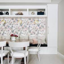 The dining table has four straight legs and a rectangular tabletop. Dining Room Built In Bench Design Ideas