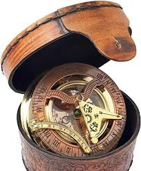 The compass will not read correctly if the surface is uneven, and without the compass working properly, you will not be able to determine the time using the sundial. Sun Sundial Compass With Leather Box Art Objects Art Collectibles Fontane Physio De