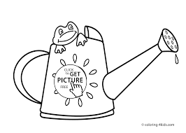Spring coloring pages for kids to print and color. Spring Coloring Pages Frog For Kids Seasons Sheet Awesome Photo Ideas Watering Can Free Approachingtheelephant