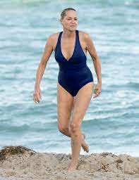 Select from premium sharon stone 2017 of the highest quality. Sharon Stone In A Blue One Piece Swimsuit On The Beach In Miami 11 03 2017 Celebmafia