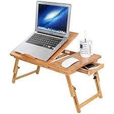 songmics table de lit pliable en bambou pour pc portable inclinable 55 x 35 x 29 cm lld002 amazon fr table pour ordinateur portable bureau pliable plateau lit