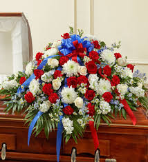 Maybe you would like to learn more about one of these? Red White Blue Cherished Rose Half Casket Cover In Dryden Ny Arnold S Flower Shop