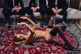 Three business guys use all holes of good secretary Emma Hix 15 photos