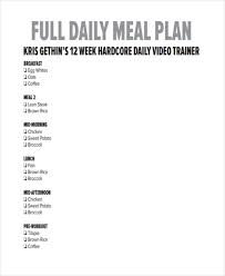 Free 9 Meal Plan Examples Samples In Pdf Google Docs