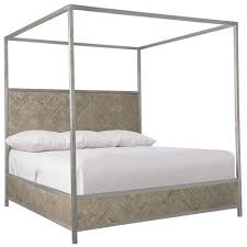 Do you suppose wood canopy bed frame queen appears to be like nice? Maxine Industrial Loft Brown Herringbone Patterned Wood Steel Canopy Bed Queen Queen Kathy Kuo Home