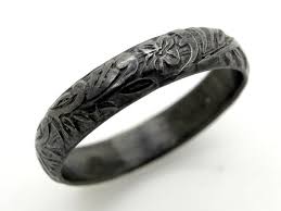 Medieval Wedding Band Silver Flower Ring Pagan Wedding Ring Women Eternity Ring Flower Promise Ring Women Leaf Ring Silver Wedding Band Prsteny