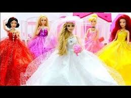 Queen Elsa Anna Barbie Dolls Dress Up Clothes Barbie Abend Kleid تلبيس باربى فساتين سهره Disney Princess Wedding Wedding Dress Styles Princess Wedding Dress