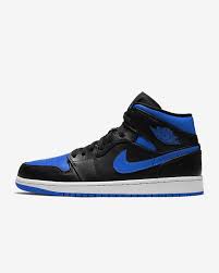 Nike Air Jordan 1 Mid Black Hyper Royal White Air Jordan 1 Mid Shoe In 2020 Air Jordans Jordan 1 Mid Nike Air Jordan Retro