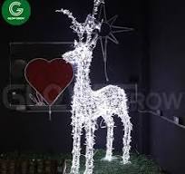 Factory 2m White 3D Deer Motif Light for Commercial Event Xmas Holiday  Festive Project Decoration