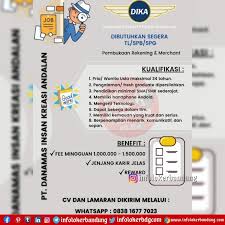 Karyawan di cikembar, sukabumi kota cari di antara 18.700+ lowongan kerja terbaru pekerjaan penuh waktu, sementara dan paruh waktu langganan informasi lowongan kerja cepat & gratis pemberi kerja terbaik di cikembar, sukabumi kota kerja: Lowongan Kerja Pt Danamas Insan Kreasi Andalan Pt Dika Bandung Februari 2021 Info Loker Bandung 2021