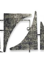 The first sign reads fresh from the farm, fresh milk and cream in large serif font with a cow illustration and the second reads bacon makes everything better. Handcrafted Nautical Sails Abstract Metal Wall Sculpture Wall Decor Home Accent Galvanized Iron Sheet Metal Art Decorshore