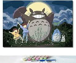 Amazon.com: JHGJHK Hayao Miyazaki Anime de dibujos animados Mi vecino Totoro  película cómica pintura al óleo mural de la habitación familiar decoración  pintura (cuadro 7) : Todo lo demás
