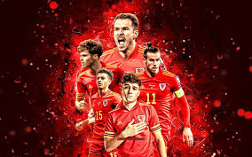 Tons of awesome wales flag wallpapers to download for free. Download Wallpapers Neco Williams Aaron Ramsey Daniel James Ethan Ampadu Gareth Bale 4k Wales National Football Team Soccer Footballers Red Neon Lights Welsh Football Team For Desktop Free Pictures For Desktop Free
