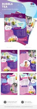 Bubble Tea Menu Flyers 3 4 Options Bubble Tea Menu Bubble Tea Shop Bubble Tea