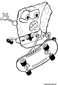 Coloring pages of spongebob for kids print. Spongebob Skateboarding Coloring Pages Gratis Malesider Maleboger Mandala Svampebob