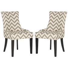 Entertain + inspire your guests with endless style, quality and function. Safavieh Lester Gray White Espresso 19 In H Chevron Dining Chair Set Of 2 Mcr4709ax Set2 The Home Depot