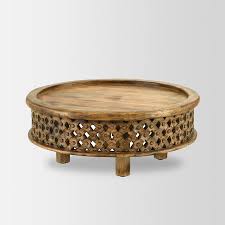 Natural rose quartz round coffee table top, gorgeous quartz handmade table tops. Carved Wood Coffee Table West Elm Australia