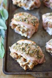 These fall off the bone pork chops are fork tender and incredibly moist. Baked Stuffed Pork Chops Recipe Simply Whisked