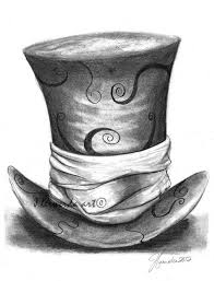 Pencil Drawing Print Mad Hat Day 280 Etsy Mad Hatter Drawing Alice In Wonderland Drawings Mad Hatter Tattoo