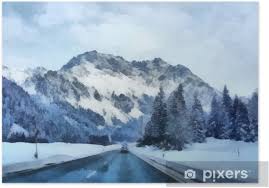 Oil Painting Art Print For Wall Decor Acrylic Artwork Big Size Poster Watercolor Drawing Modern Style Fine Art Winter Snow Mountain Landscape Poster Pixers We Live To Change Before drawing your composition on the canvas, you may want to draw a grid both on the reference photo. pixers
