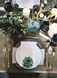 Succulents On Every Plate Setup Could They Double As A Wedding Favor Dinner Party Table Wedding Table Settings Table Settings