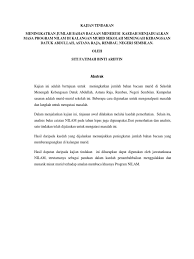 Secara tidak langusng, ini menyebabkan kekurangan. Kajian Tindakan Nilam