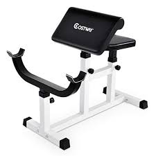 Grab a dumbbell, stand behind the bench, and. Goplus Preacher Curl Weight Bench Seated Arm Isolated Barbell Dumbbell Biceps Station White Buy Online In Bosnia And Herzegovina At Bosnia Desertcart Com Productid 30233578