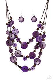 Beautiful Purple Wooden Beads 5 2 Available Purple Necklace Wooden Bead Necklaces Necklace Earring Set