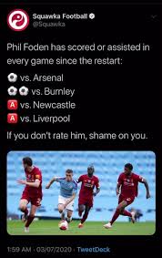 But if the win we so desperately need is secured at burnley, it will be the first time this season that liverpool have record four league wins in a row and. Phil Foden Has Scored Or Assisted In Every Game Since The Restart Fantasypl