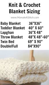 Knit Crochet Blanket Sizing Guide Knitting Crochet