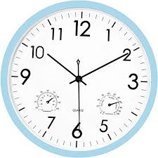 Foxtop Silent Wanduhr Mit Temperatur Und Luftfeuchtigkeit Fur Bad Kuche Wohnzimmer Garage 30 Cm Bla In 2020 Wanduhr Uhr Wand