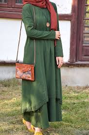 Pamuklu Salas Model Yesil Renk Elbise Eminos Butik The Dress Moda Stilleri Islami Moda