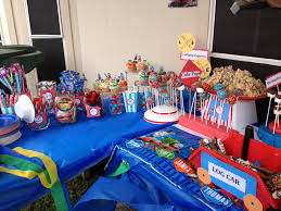 Sweet Candy Buffet Table Thomas The Train Theme Thomas The Train Party Candy Buffet Tables Thomas The Train