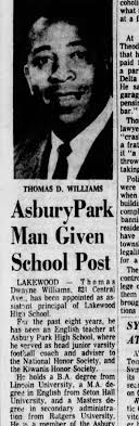Thomas Dwayne Williams II, Asbury Park, New Jersey, 1968, principal