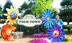 Large metal flowers for the garden. Artwork Giant Metal Flowers By Richard Arfsten