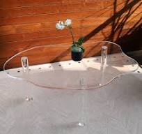 Wrought Studio™ 39.2'' Clear Acrylic Coffee Table, Eco-friendly Material,  Unique Irregular Shape Coffee Table For Living Room, Bedroom, Office, And  ...